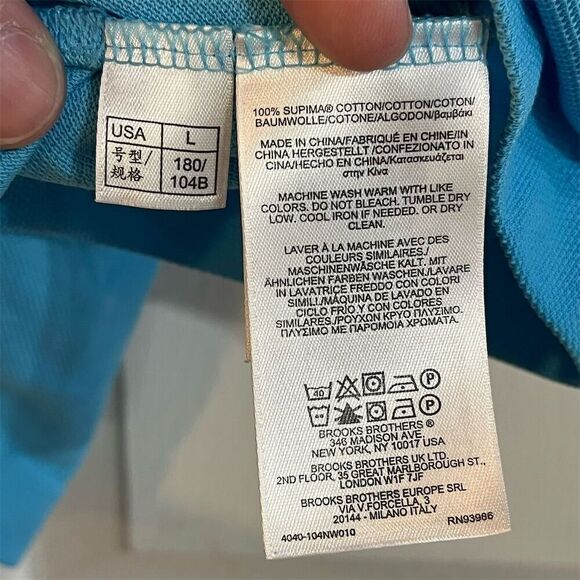 Brooks Brothers Men's Blue Polo Shirt Large Short Sleeve Casual Golf - Picture 6 of 6